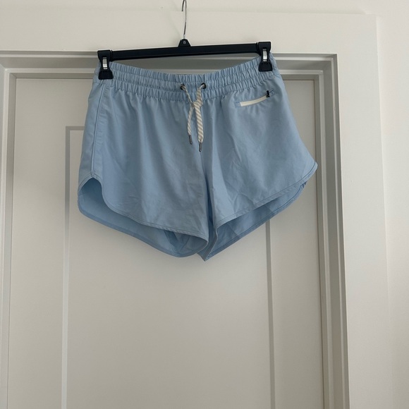 Vuori Pants - Vuori Women's Athletic Shorts in Light Blue